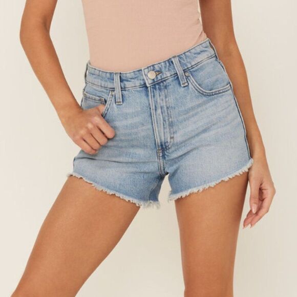 Lee Shorts Denim Jean Dealers Choice High Rise Cut Off Short Medium Blue - Picture 1 of 10